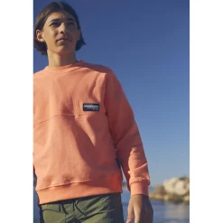 Sweat-Shirt garçon HIBIBO orange en coton
