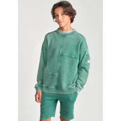Sweat-Shirt garçon JONBO vert en coton