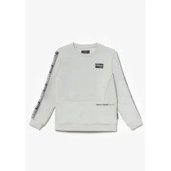 Sweat-shirt garçon, KOBABO gris en coton