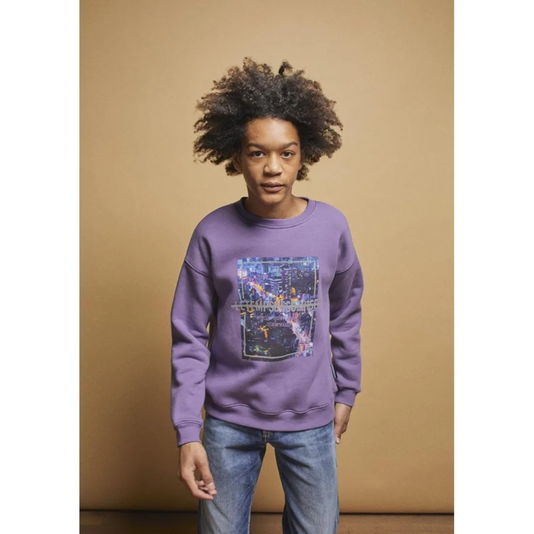 Sweat-Shirt garçon NAKABO violet en coton