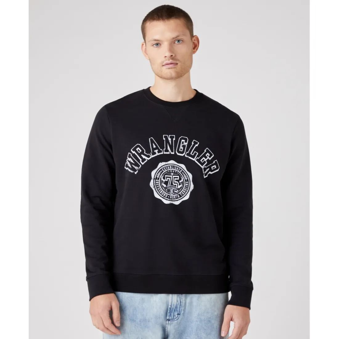 Sweatshirt noir pour homme en coton