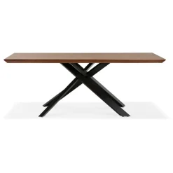 Table à diner avec pied central en x 'WALABY' en bois finition Noyer