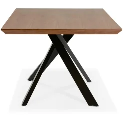 Table à diner avec pied central en x 'WALABY' en bois finition Noyer