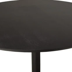 Table à diner ou de bureau ronde 'CHEF' en bois noir finition Frêne