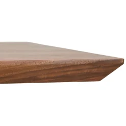 Table à diner 'WALABY' en bois finition Noyer avec pied central en x blanc
