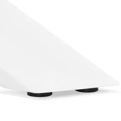 Table à diner 'WALABY' en bois finition naturelle avec pied central en x blanc