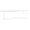 Table à dîner design extensible 'HUSKI' blanche avec pieds en métal blanc