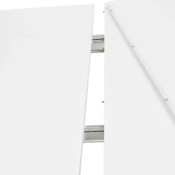 Table à dîner design extensible 'HUSKI' blanche avec pieds en métal blanc