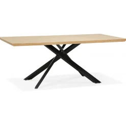Table à Manger Couleur Naturel Métal Noir ROYALTY