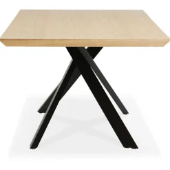 Table à Manger Couleur Naturel Métal Noir ROYALTY