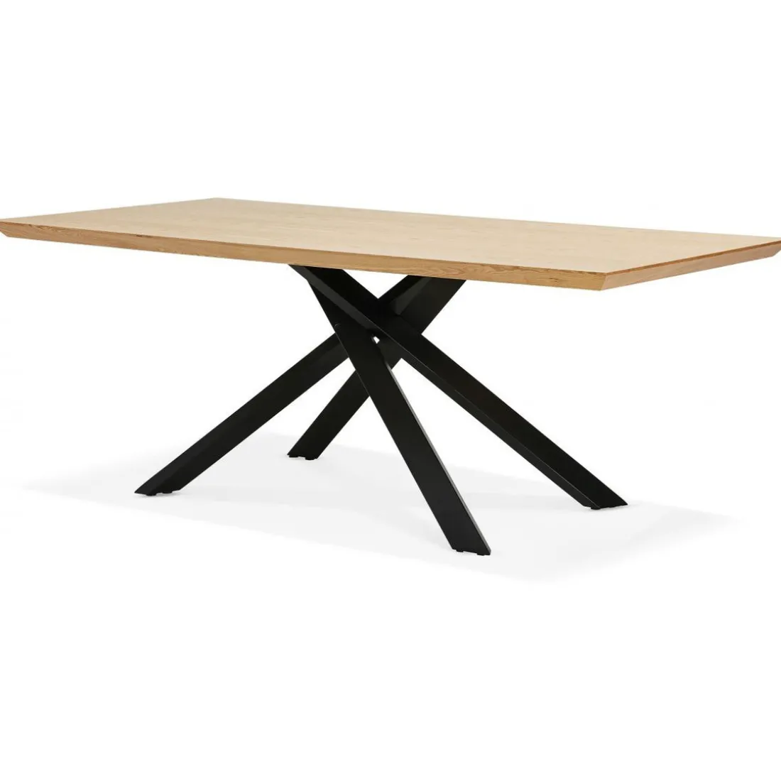 Table à Manger Couleur Naturel Métal Noir ROYALTY