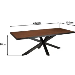 Table à manger couleur rouille effet pierre BASILE