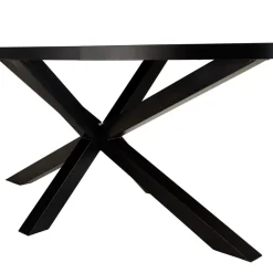 Table à manger ovale couleur rouille et effet pierre BASILE