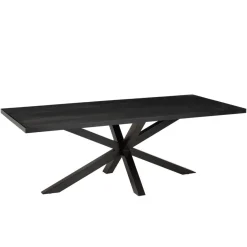Table à manger plateau noir effet pierre BASILE