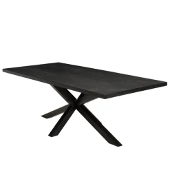 Table à manger plateau noir effet pierre BASILE