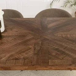 Table à manger rectangulaire en bois et pieds en métal KIARA