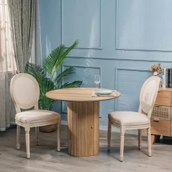 Table a Manger 4 personnes Ronde Bois Marron
