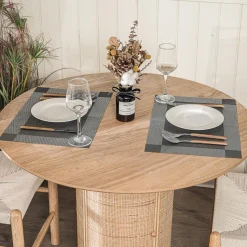 Table a Manger 4 personnes Ronde Bois Rotin