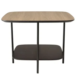 Table basse 2 plateaux bi-matière mocha noir pieds métal