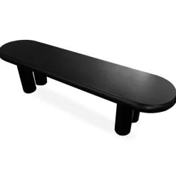 Table basse arrondie avec pieds colonnes Roady Noir