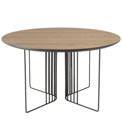 Table basse biseautée mocha pieds graphiques métal noir JULIA