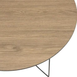 Table basse biseautée mocha pieds graphiques métal noir JULIA