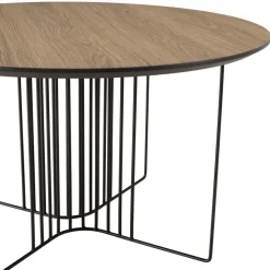 Table basse biseautée mocha pieds graphiques métal noir JULIA