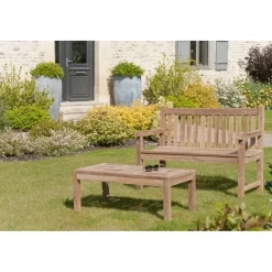Table basse de jardin 100 x 50 cm en bois Teck
