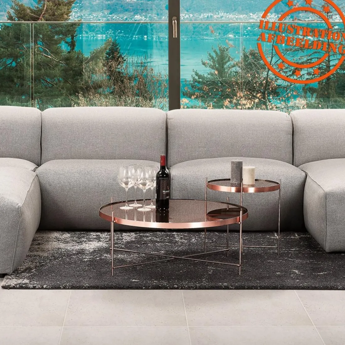 Table basse de salon 'KOLOS BIG' couleur cuivre