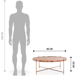 Table basse de salon 'KOLOS BIG' couleur cuivre