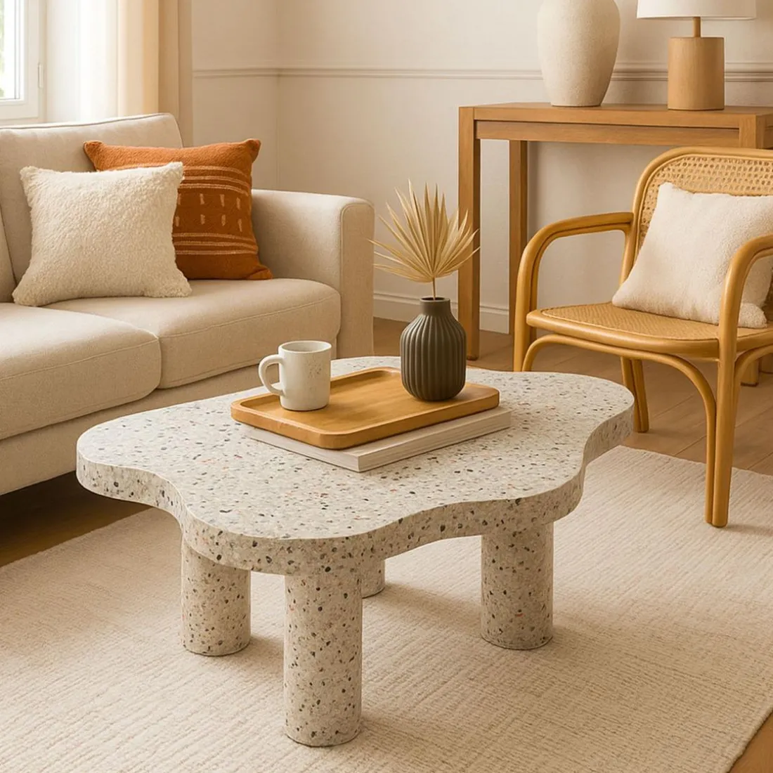 Table basse forme nuage Lagoon Effet Terrazzo