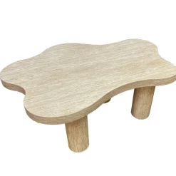 Table basse forme nuage Lagoon Effet Travertin Beige