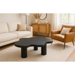 Table basse forme nuage Lagoon Effet Marbre Noir