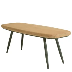 Table basse HELENA plateau en pin pieds scandinaves métal vert