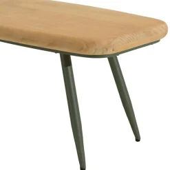 Table basse HELENA plateau en pin pieds scandinaves métal vert