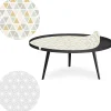 Table basse magnétique ronde à rebord Bipolart Métal Noir avec 2 Tops style Scandinave