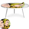 Table basse magnétique ronde à rebord Bipolart Métal Blanc avec 1 Top Fast & Furious