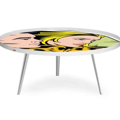 Table basse magnétique ronde à rebord Bipolart Métal Blanc avec 1 Top Fast & Furious