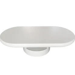 Table basse ovale avec tiroirs Barket Blanc