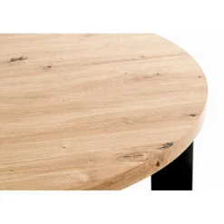 Table basse plateau en MDF décor chêne avec accents de couleur