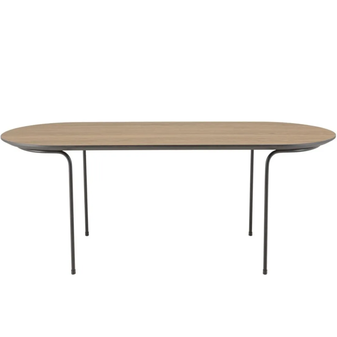 Table basse rect. angles arrondis mocha pieds métal JULIA