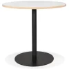 Table bistrot ronde 'YOGI' blanche avec un pied en métal noir