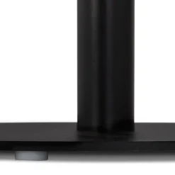 Table bistrot ronde 'YOGI' blanche avec un pied en métal noir