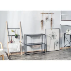 Table Console Design Industriel Moderne Noir