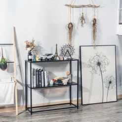 Table Console Design Industriel Moderne Noir