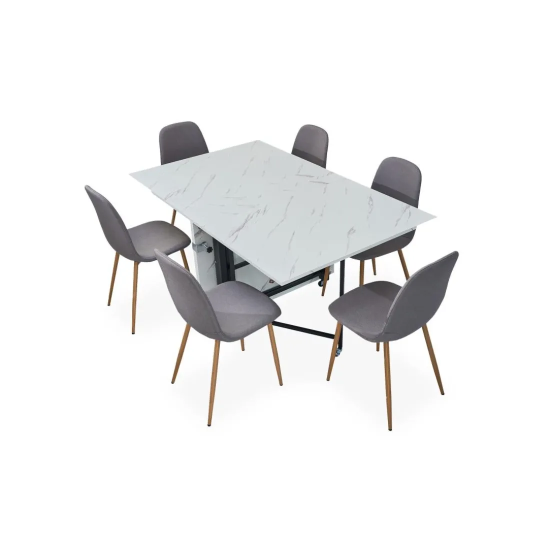 Table console extensible Nefertiti Effet marbre blanc