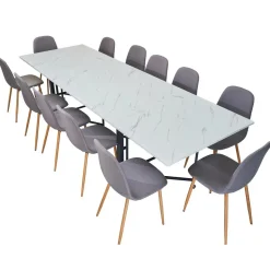 Table console extensible Nefertiti Effet marbre blanc