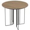 Table d'appoint biseautée mocha pieds graphiques métal JULIA