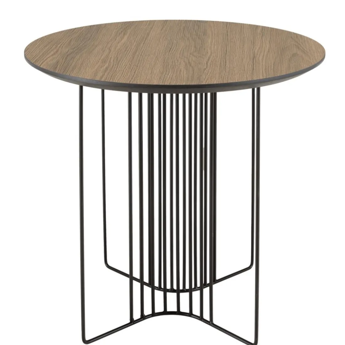 Table d'appoint biseautée mocha pieds graphiques métal JULIA