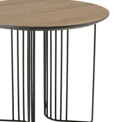 Table d'appoint biseautée mocha pieds graphiques métal JULIA